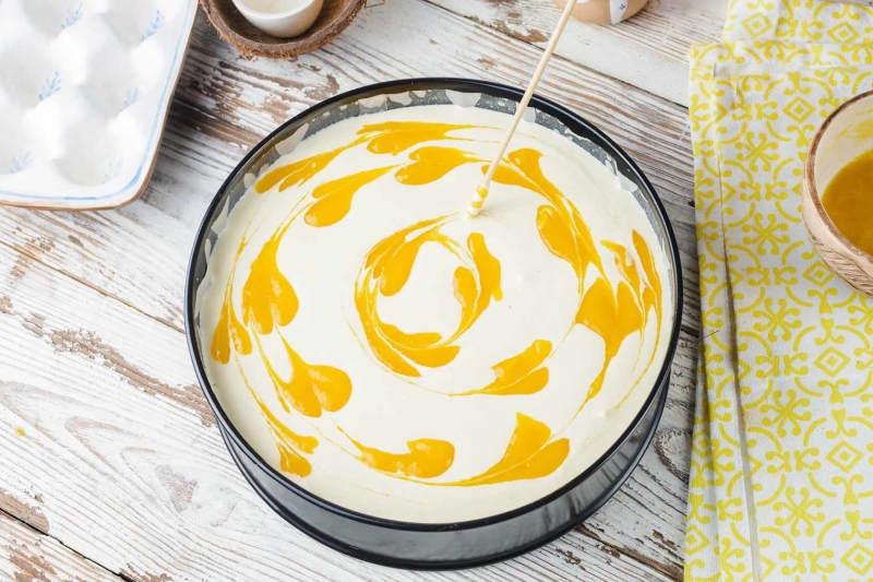 Mango Swirl Cheesecake