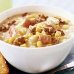 Crock Pot Corn and Ground Beef Chowder