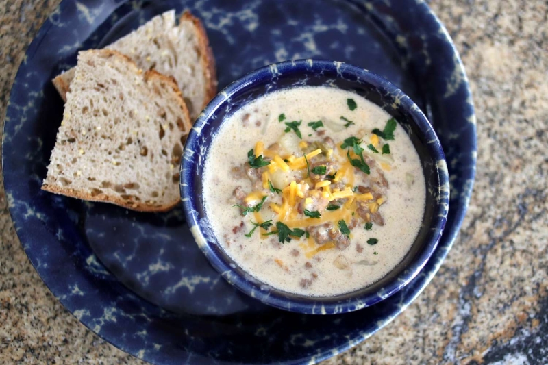 Cheeseburger Chowder for Stovetop or Crock Pot