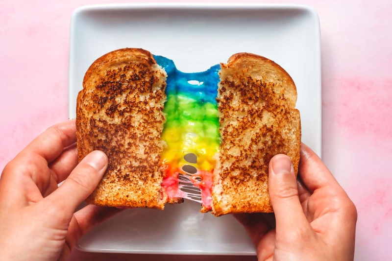 Rainbow Grilled Cheese Sandwich