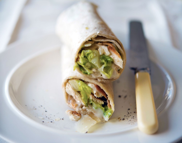 Classic Grilled Chicken Caesar Salad Wraps