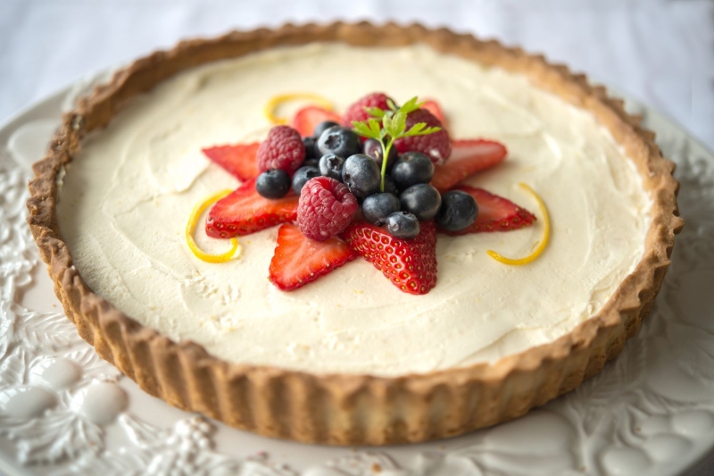 Summer Berry, Lemon, and Mascarpone Tart