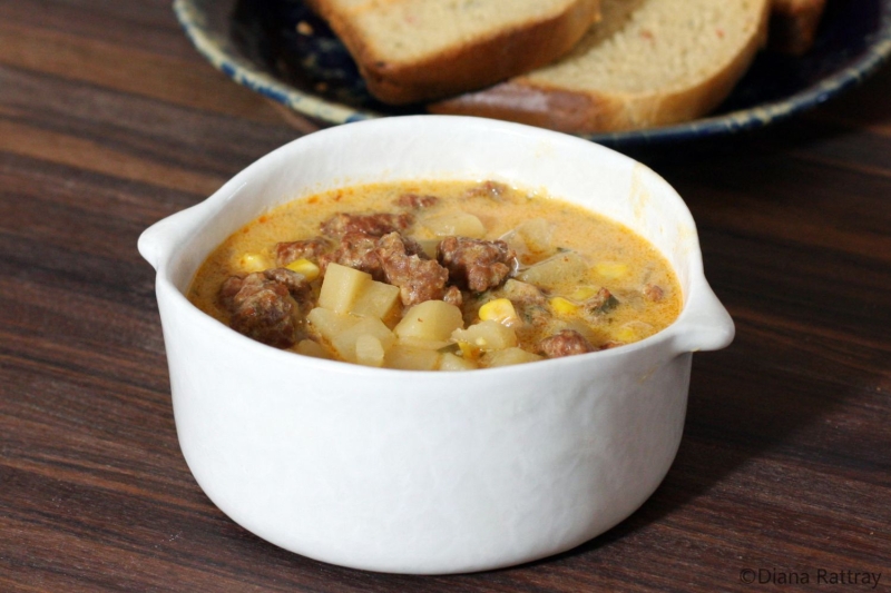 Spicy Chorizo Sausage and Potato Chowder