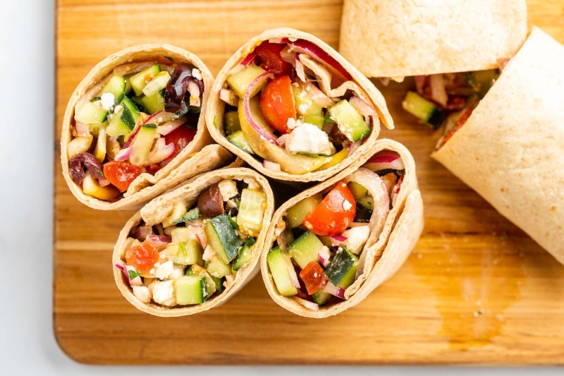 Greek-Inspired Vegetable and Feta Wrap