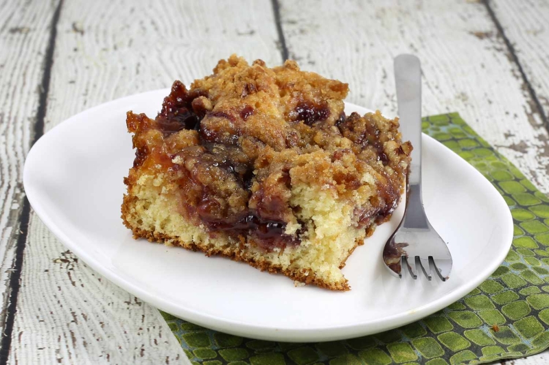 Streusel Topping Jam Swirl Coffee Cake