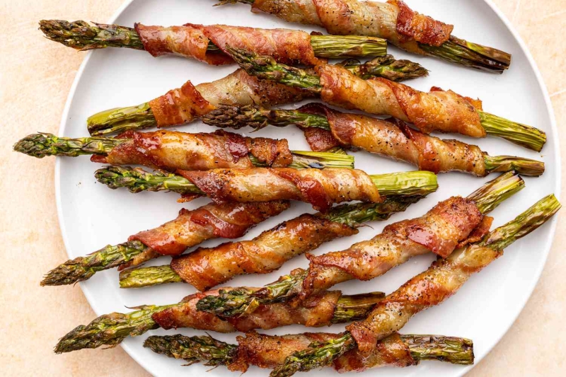 Air Fryer Bacon-Wrapped Asparagus