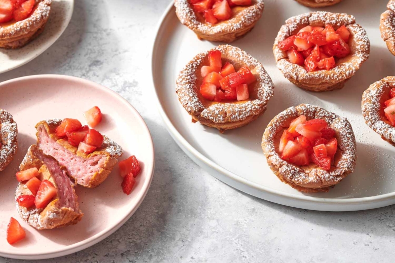 Blender Strawberry Mochi Muffins