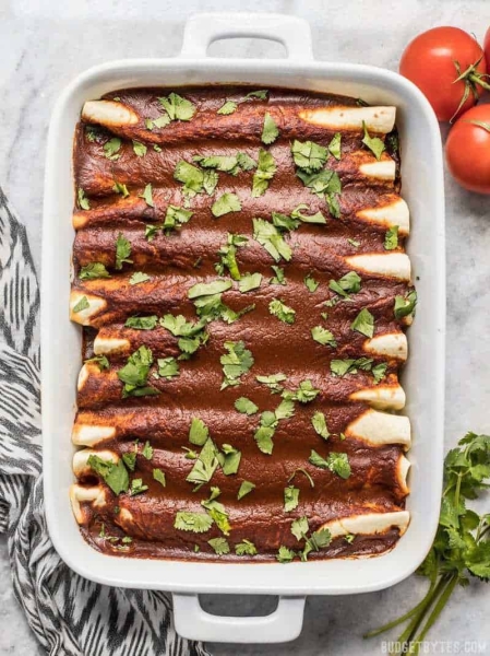 Black Bean and Avocado Enchiladas