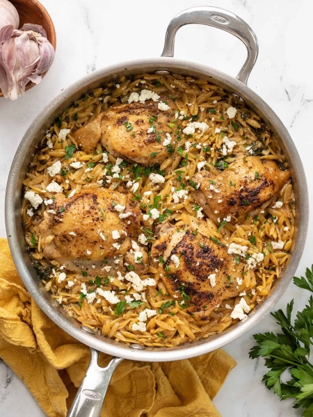 One Pot Lemon Pepper Chicken with Orzo