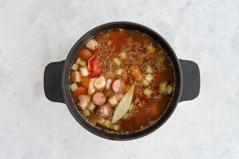 Chicken and Sausage Gumbo With Tomatoes Recipe