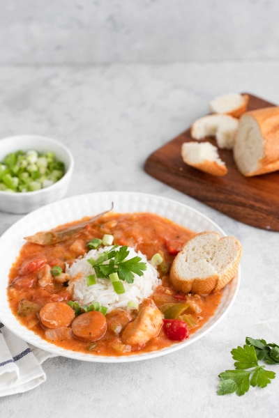 Chicken and Sausage Gumbo With Tomatoes Recipe