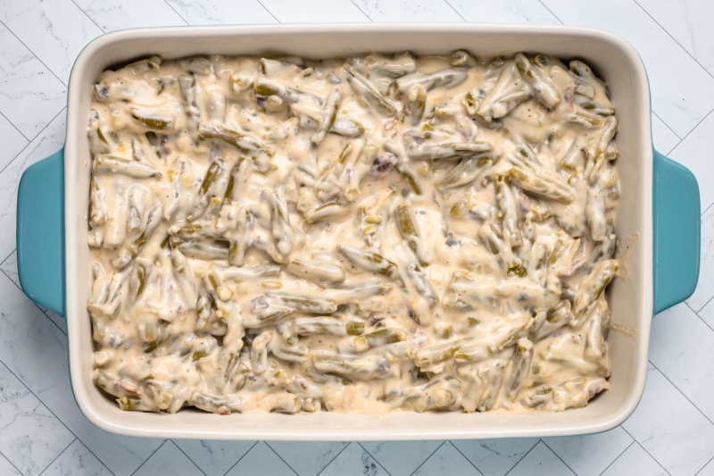 Bacon and Cheddar Green Bean Casserole