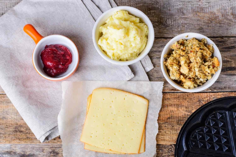 Stuffing Waffle Grilled Cheese With Thanksgiving Leftovers