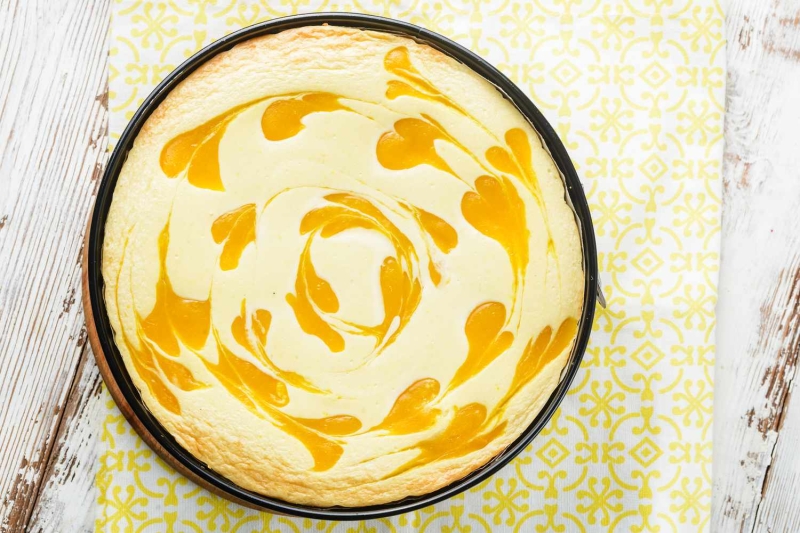 Mango Swirl Cheesecake