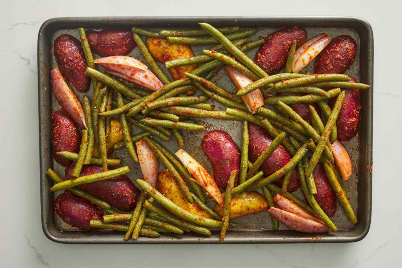 Sheet Pan Red Curry Chicken Thighs