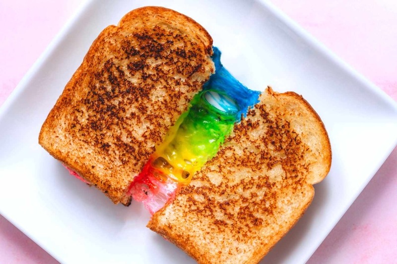 Rainbow Grilled Cheese Sandwich