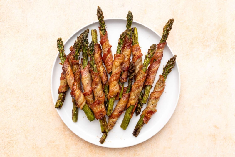 Air Fryer Bacon-Wrapped Asparagus