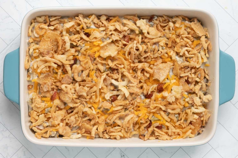 Bacon and Cheddar Green Bean Casserole