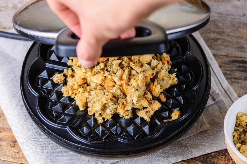 Stuffing Waffle Grilled Cheese With Thanksgiving Leftovers