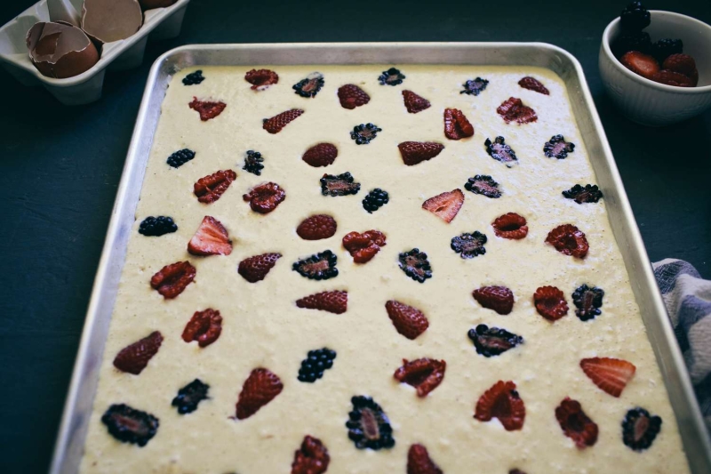 Triple Berry Sheet Pan Pancakes