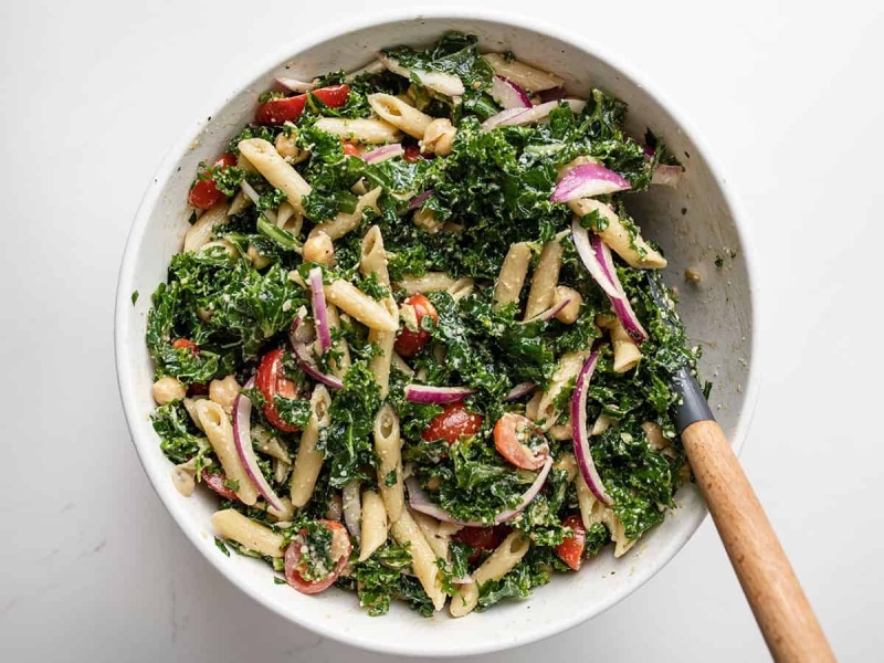 BIG Kale Pasta Salad