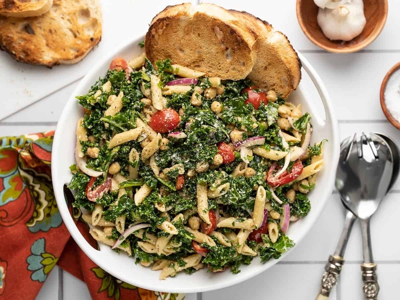 BIG Kale Pasta Salad