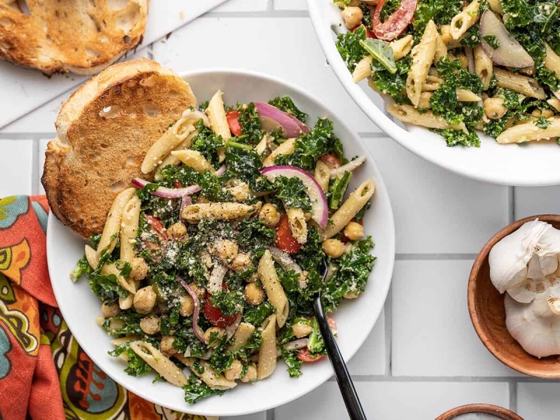 BIG Kale Pasta Salad