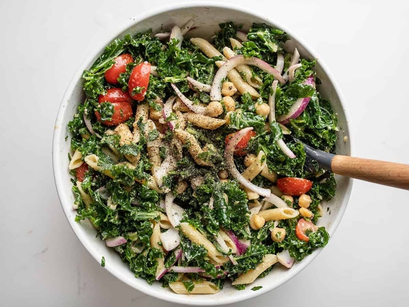 BIG Kale Pasta Salad