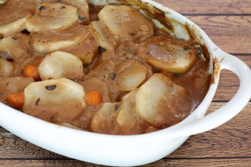 Simple Cube Steak Casserole With Potatoes and Carrots Recipe