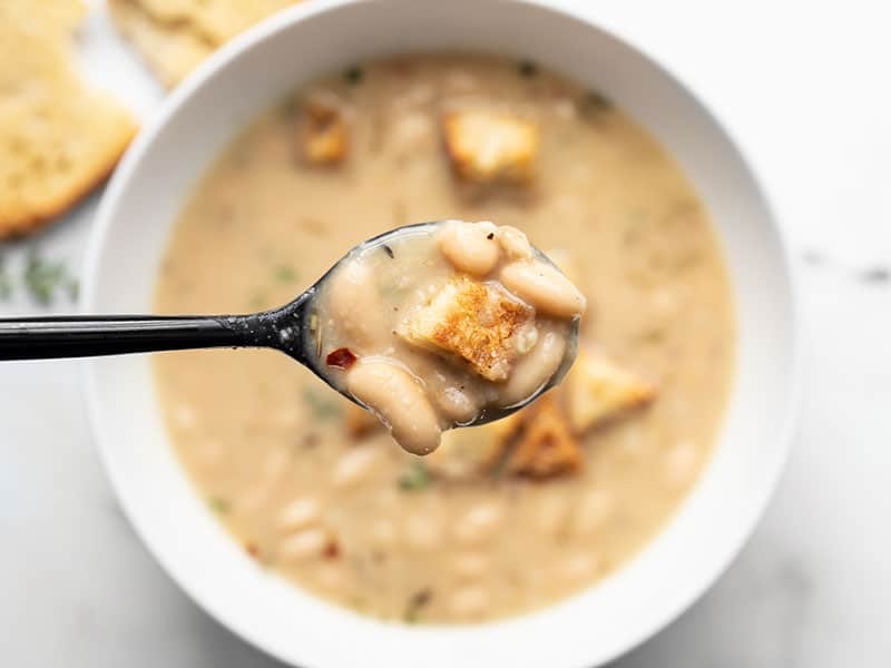 Easy Rosemary Garlic White Bean Soup