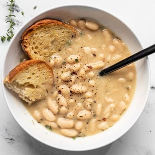 Easy Rosemary Garlic White Bean Soup