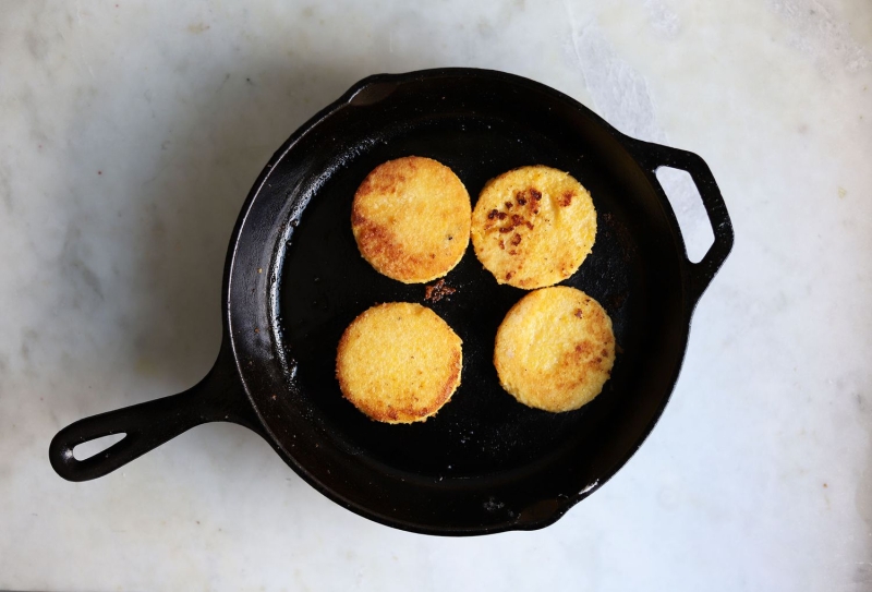 Polenta Cakes With Mushroom Ragu