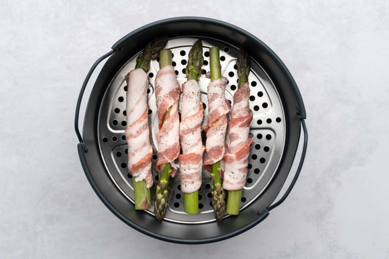 Air Fryer Bacon-Wrapped Asparagus