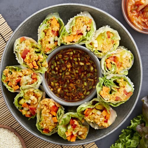 Fresh Kimchi Spring Rolls