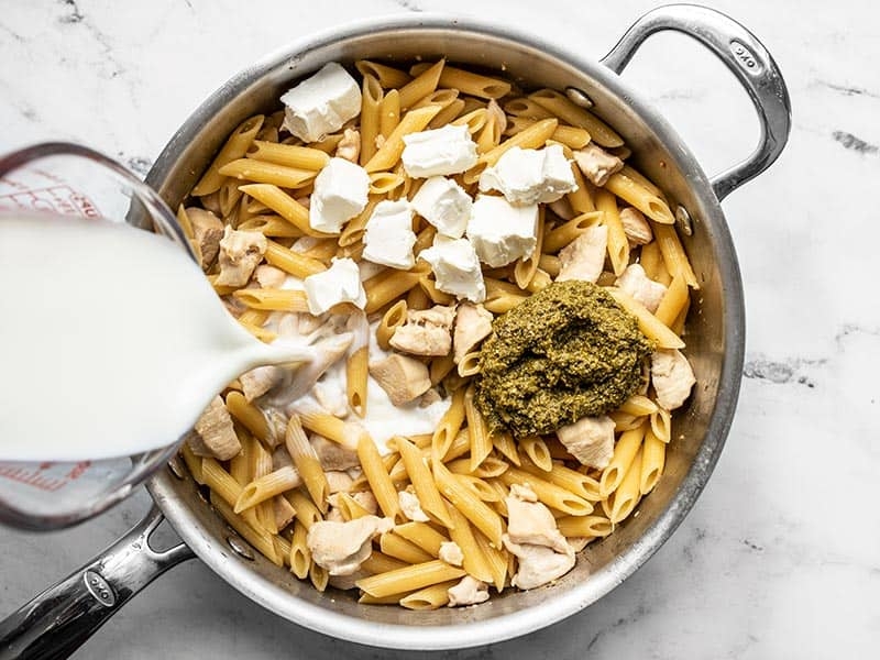 One Pot Creamy Pesto Chicken Pasta