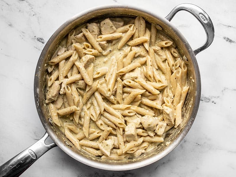 One Pot Creamy Pesto Chicken Pasta