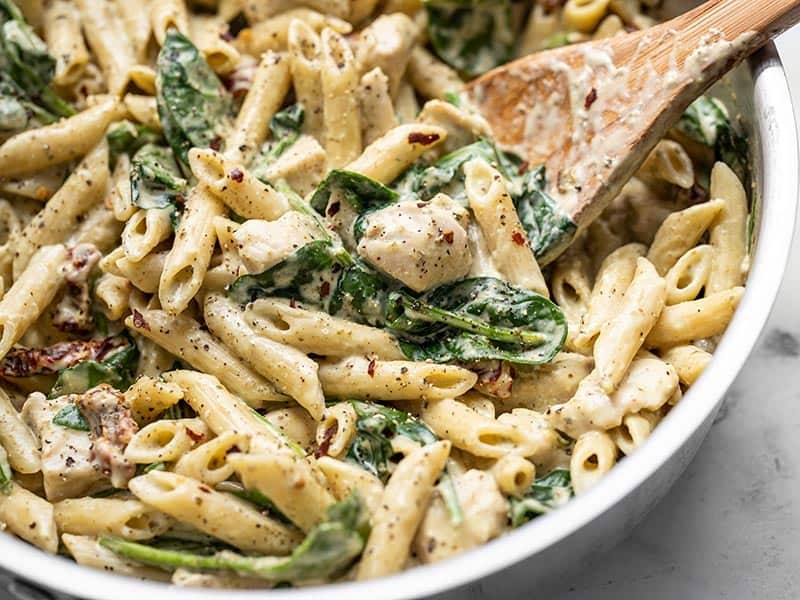 One Pot Creamy Pesto Chicken Pasta