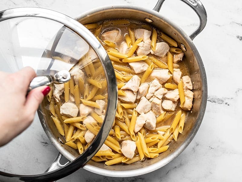 One Pot Creamy Pesto Chicken Pasta