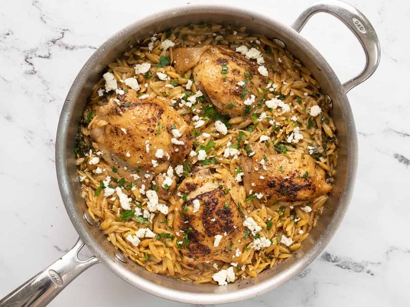 One Pot Lemon Pepper Chicken with Orzo