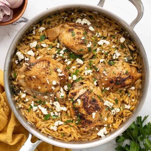 One Pot Lemon Pepper Chicken with Orzo