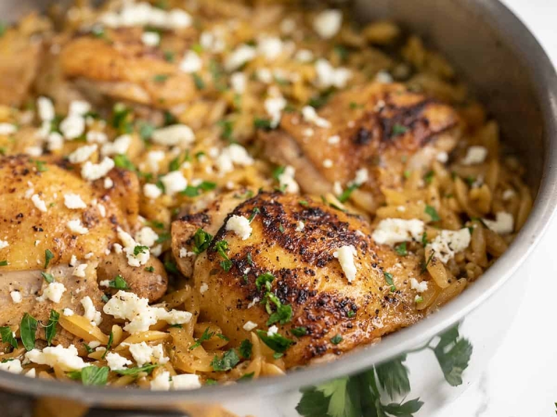 One Pot Lemon Pepper Chicken with Orzo