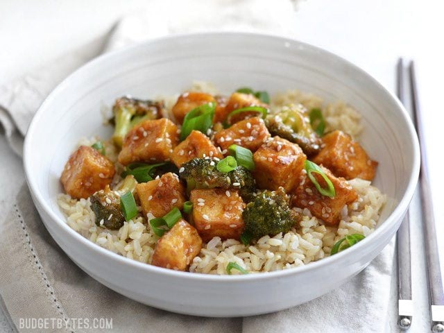 Pan Fried Sesame Tofu with Broccoli