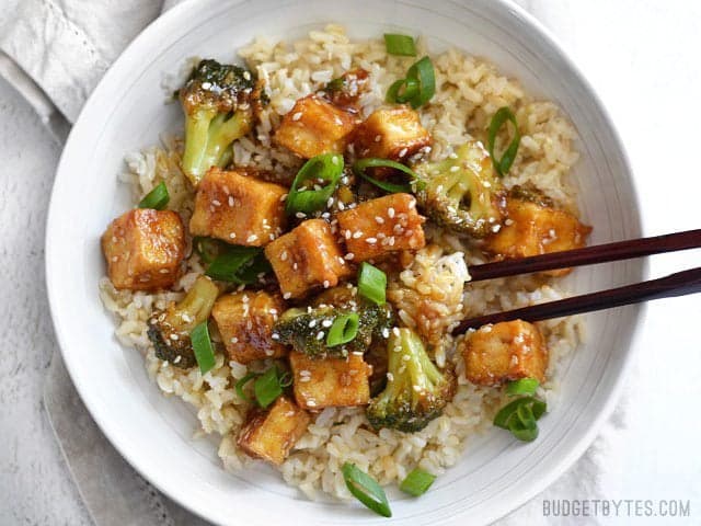 Pan Fried Sesame Tofu with Broccoli