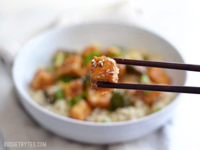 Pan Fried Sesame Tofu with Broccoli