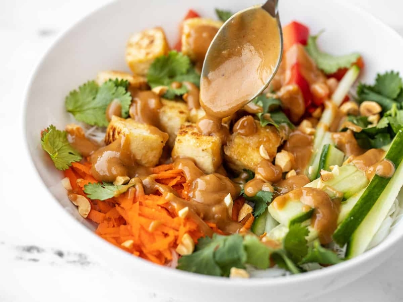 Peanut Tofu Noodle Bowls