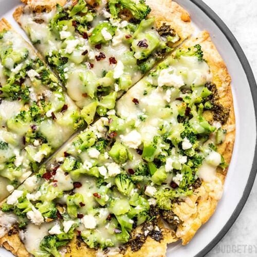 “Quick Fix” Broccoli Pesto Pizza