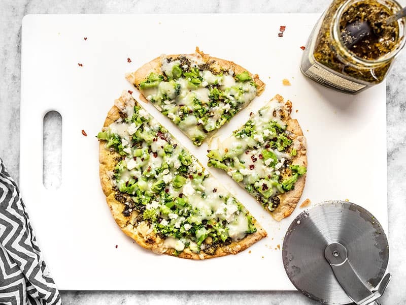 “Quick Fix” Broccoli Pesto Pizza