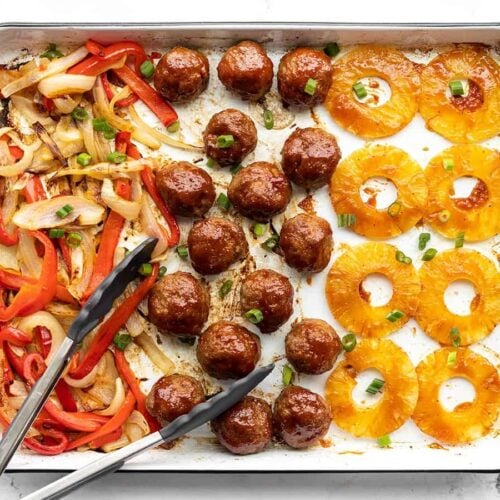 Sheet Pan BBQ Meatballs