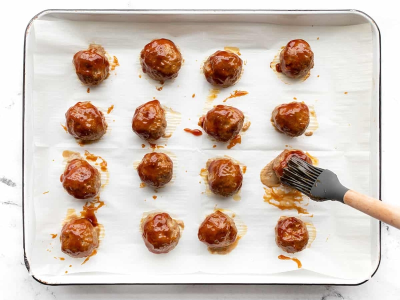 Sheet Pan BBQ Meatballs