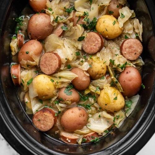 Slow Cooker Cabbage and Sausage